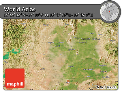 Satellite Map of the Area around 37° 14' 49" N, 35° 46' 29" E