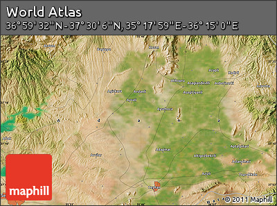 Satellite Map of the Area around 37° 14' 49" N, 35° 46' 29" E