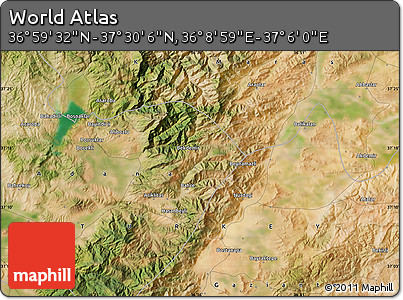 Satellite Map of the Area around 37° 14' 49" N, 36° 37' 30" E