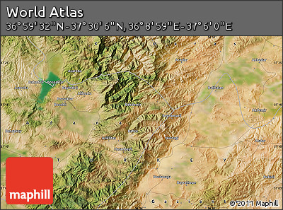 Satellite Map of the Area around 37° 14' 49" N, 36° 37' 30" E