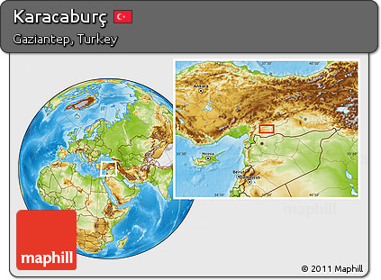 Physical Location Map of Karacaburç