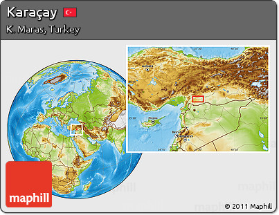 Physical Location Map of Karaçay