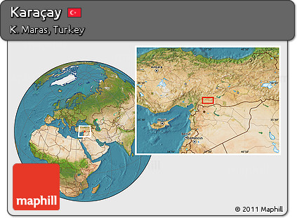 Satellite Location Map of Karaçay