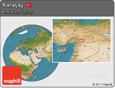Satellite Location Map of Karaçay