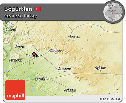 Physical 3D Map of Böğürtlen