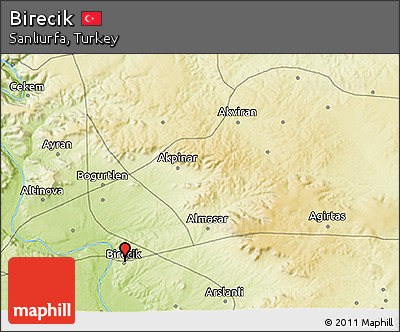 Physical 3D Map of Birecik