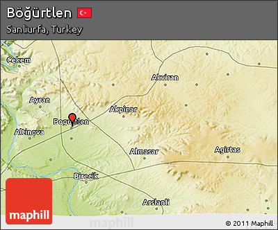 Physical 3D Map of Böğürtlen