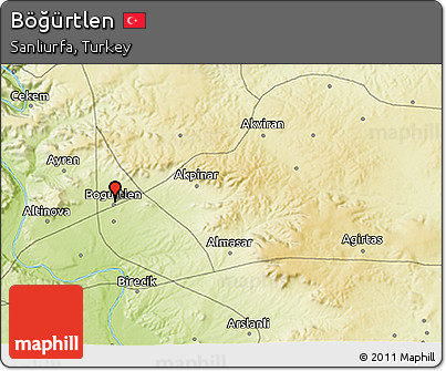 Physical 3D Map of Böğürtlen