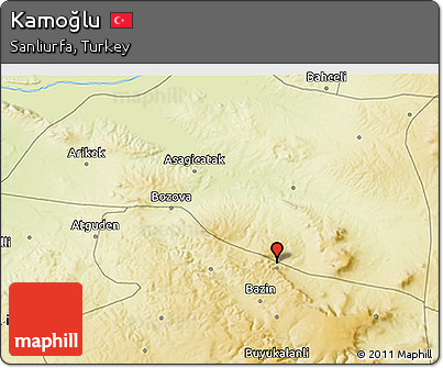 Physical 3D Map of Kamoğlu