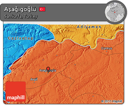 Political 3D Map of Aşağıgöğlü