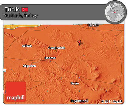 Political 3D Map of Tütik