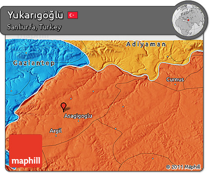 Political 3D Map of Yukarıgöğlü