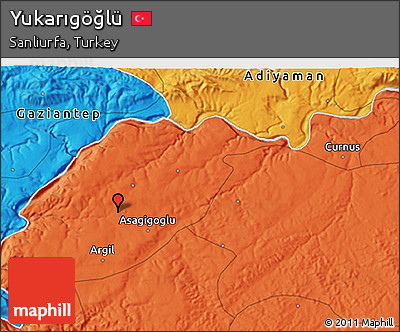 Political 3D Map of Yukarıgöğlü