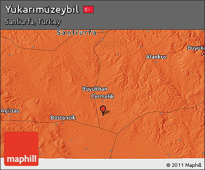 Political 3D Map of Yukarımüzeybil