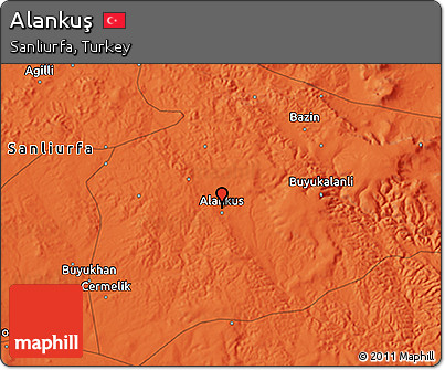 Political 3D Map of Alankuş