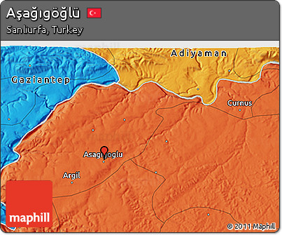 Political 3D Map of Aşağıgöğlü