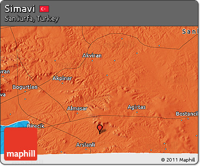 Political 3D Map of Simavi