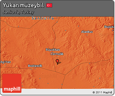 Political 3D Map of Yukarımüzeybil