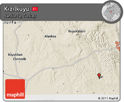 Shaded Relief 3D Map of Kızılkuyu