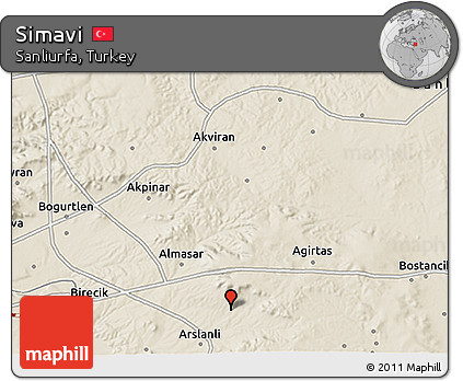 Shaded Relief 3D Map of Simavi