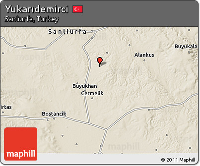 Shaded Relief 3D Map of Yukarıdemirci