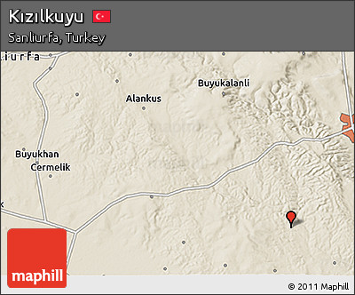 Shaded Relief 3D Map of Kızılkuyu