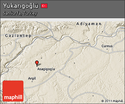 Shaded Relief 3D Map of Yukarıgöğlü