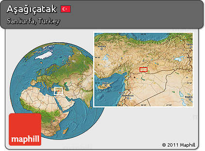 Satellite Location Map of Aşağıçatak