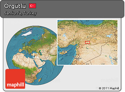 Satellite Location Map of Örgütlü