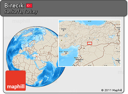 Shaded Relief Location Map of Birecik