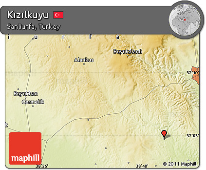 Physical Map of Kızılkuyu