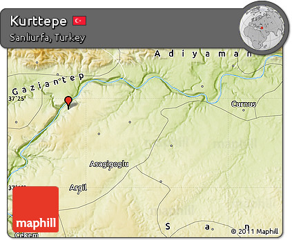 Physical Map of Kurttepe