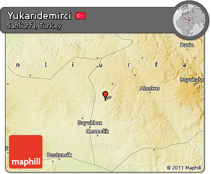 Physical Map of Yukarıdemirci