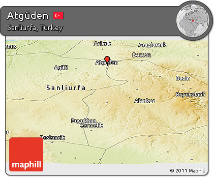 Physical Panoramic Map of Atgüden