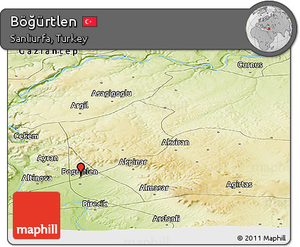 Physical Panoramic Map of Böğürtlen