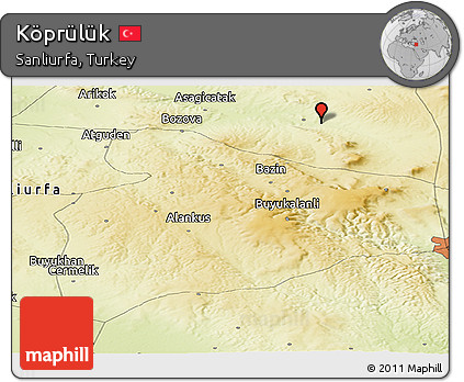 Physical Panoramic Map of Köprülük