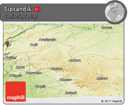 Physical Panoramic Map of Sıpsandık