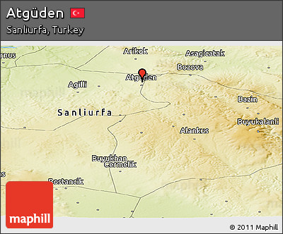 Physical Panoramic Map of Atgüden