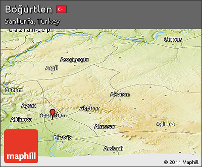 Physical Panoramic Map of Böğürtlen