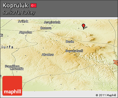 Physical Panoramic Map of Köprülük