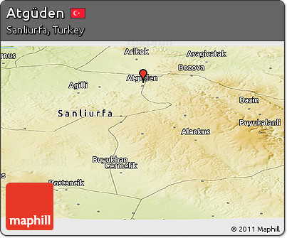 Physical Panoramic Map of Atgüden