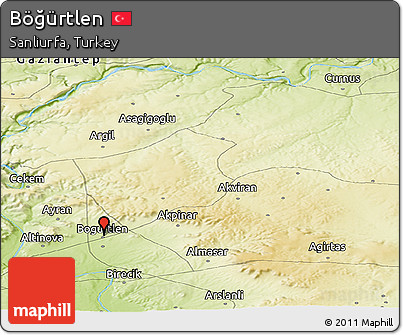 Physical Panoramic Map of Böğürtlen