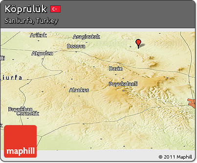 Physical Panoramic Map of Köprülük
