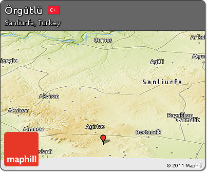 Physical Panoramic Map of Örgütlü