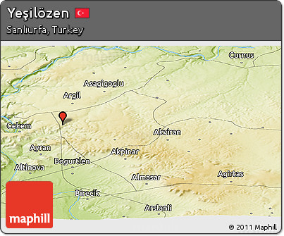 Physical Panoramic Map of Yeşilözen
