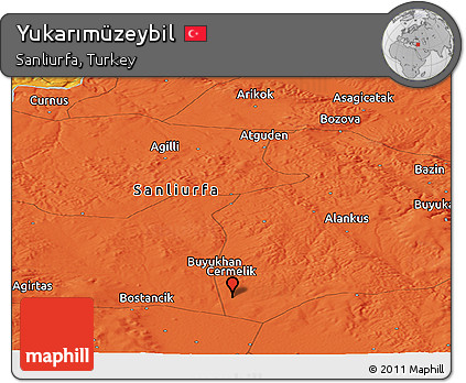 Political Panoramic Map of Yukarımüzeybil