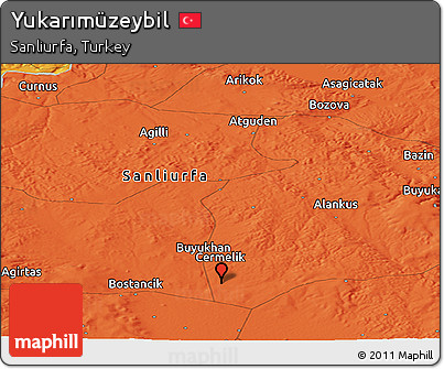 Political Panoramic Map of Yukarımüzeybil