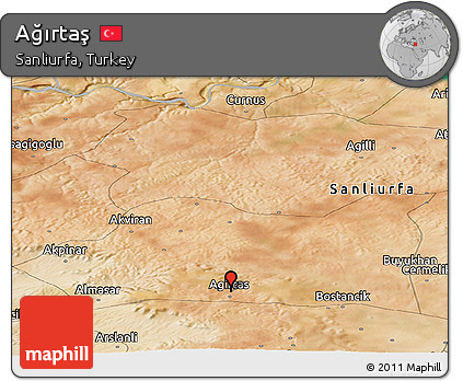 Satellite Panoramic Map of Ağırtaş