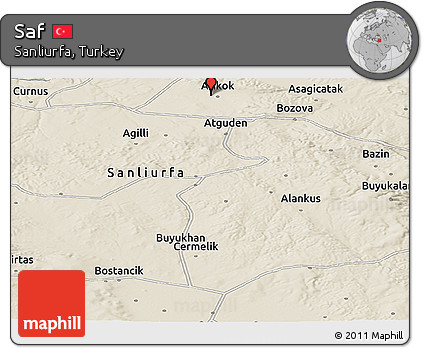 Shaded Relief Panoramic Map of Saf