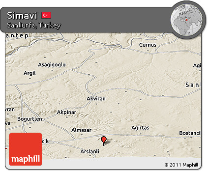 Shaded Relief Panoramic Map of Simavi